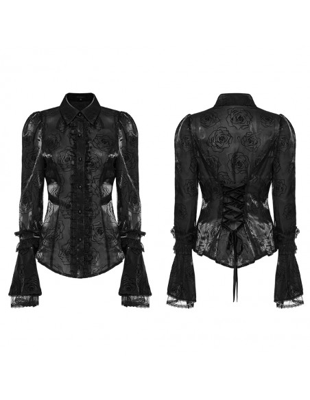 Chemisier Black Roses