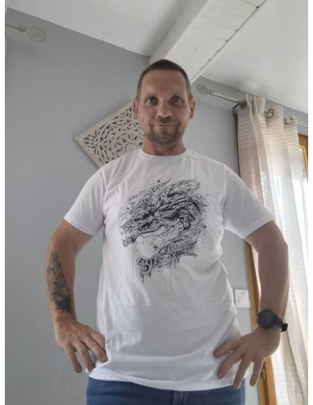 T-shirt blanc Blue Raven by Anomaly The Dragon