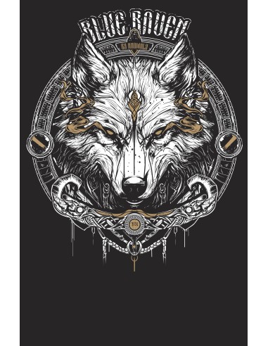 Détail du visuel T-shirt Viking Blue Raven Loup