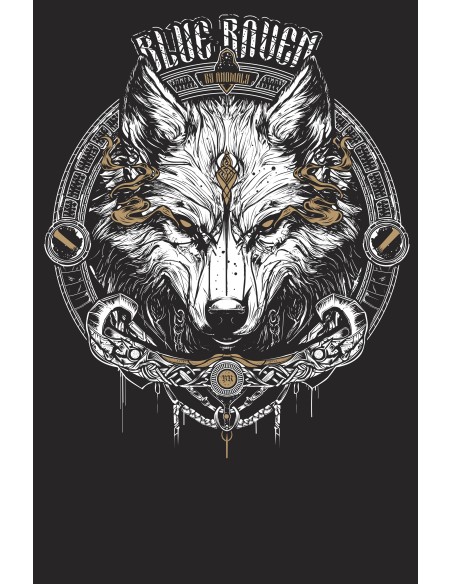 Détail du visuel T-shirt Viking Blue Raven Loup