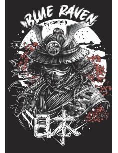 T-shirt Japon Blue Raven Samouraï 2