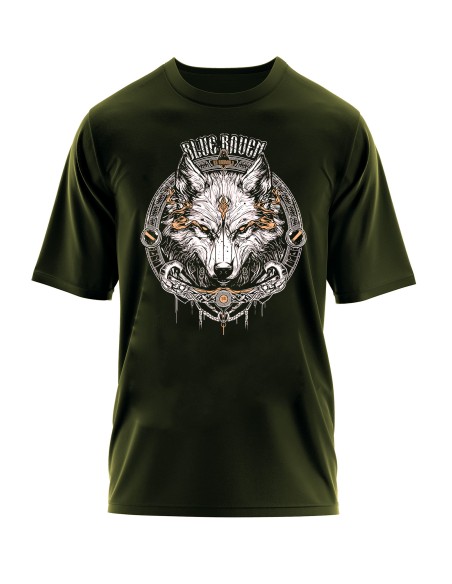 T-shirt Viking Blue Raven Fenrir Vert Kaki Blue Raven By Anomaly
