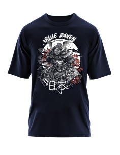 T-shirt Japon Blue Raven Samouraï Navy Blue