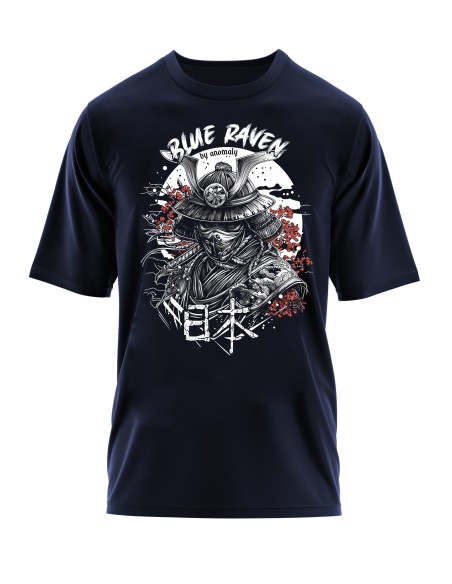 T-shirt Japon Blue Raven Samouraï Navy Blue