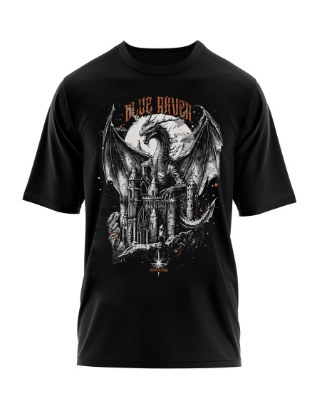 T-shirt gothique Blue Raven Dragon