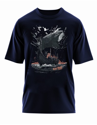 T-shirt Viking Blue Raven Drakkar Navy Blue Blue Raven By Anomaly