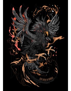 T-shirt gothique Blue Raven Phenix 2