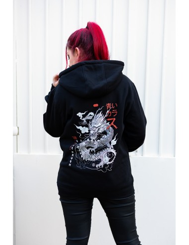 Détail du visuel sweat japonais Blue Raven Dragon