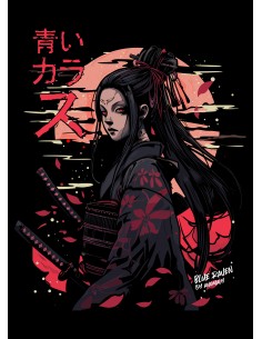T-shirt japon Blue Raven Sakura 2