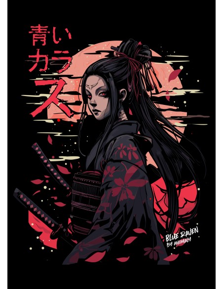 T-shirt Motif au Dos Blue Raven by Anomaly