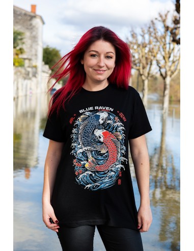 Détail du visuel t-shirt japon Blue Raven Koï