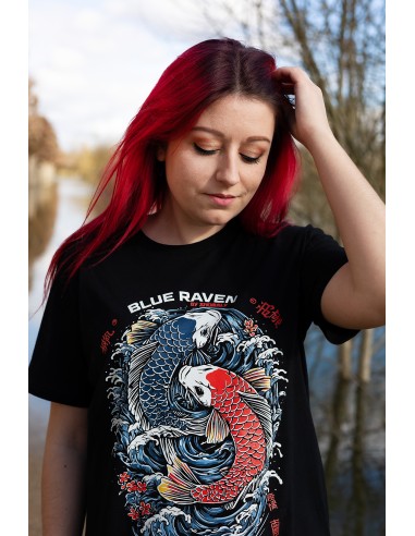 T-shirt japonais Blue Raven Koï