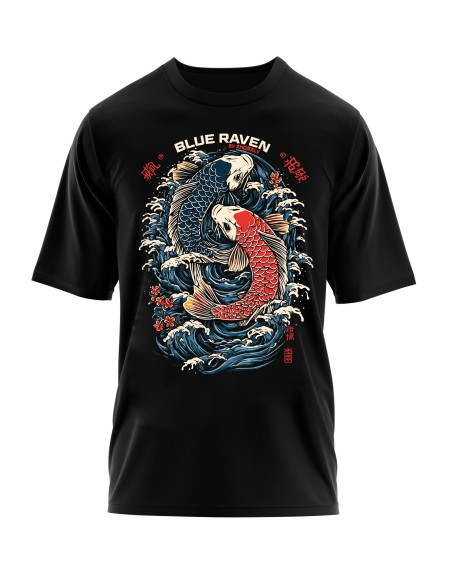 T-shirt japon Blue Raven Koï