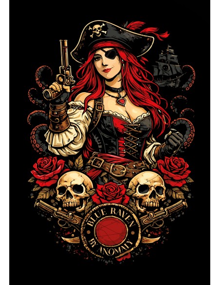 T-shirt Femme Blue Raven Pirate Blue Raven By Anomaly T-shirt Femme Blue Raven Pirate Blue Raven By Anomaly