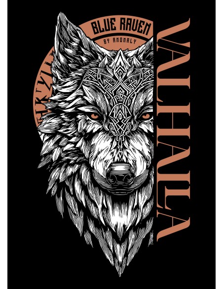 Détail du visuel Sweat loup skoll Blue Raven Détail du visuel Sweat loup skoll Blue Raven