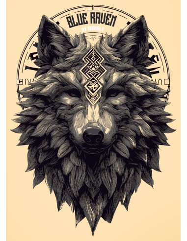 T-shirt viking Blue Raven Hati Beige