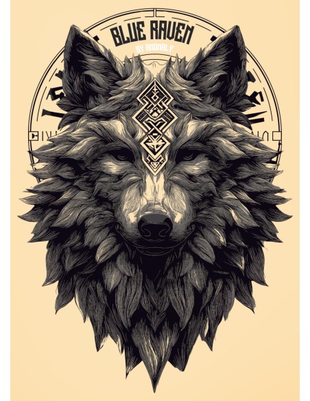 T-shirt viking Blue Raven Hati Beige