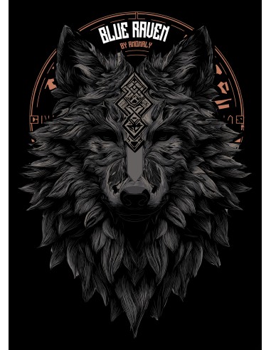 T-shirt gothique Blue Raven loup fenrir