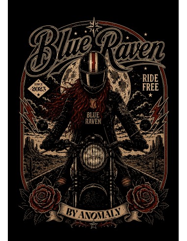 Détail du visuel sweat biker Blue Raven Motard