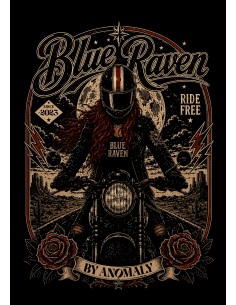 T-shirt Biker Femme Blue Raven Moto Vintage 2