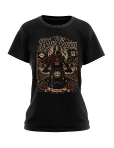 T-shirt Biker Femme Blue Raven Moto Vintage