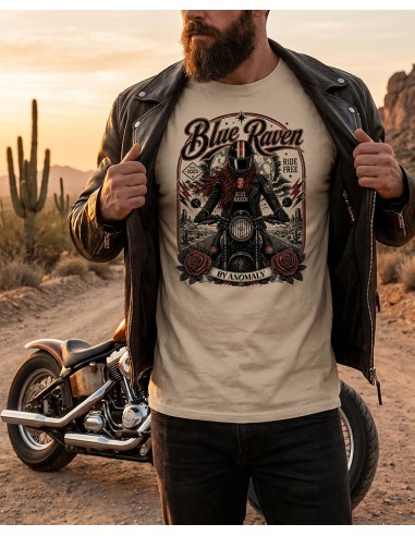 t-shirt biker Blue Raven Motard