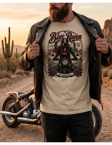 t-shirt biker Blue Raven Motard