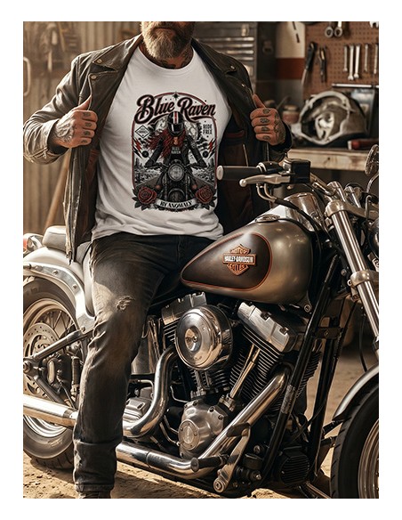 t-shirt biker Blue Raven Moto vintage t-shirt biker Blue Raven Moto vintage