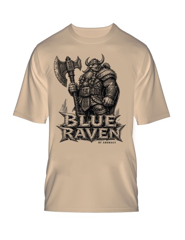 T-shirt Beige Blue Raven Guerrier Nain Brise-Fer Blue Raven By Anomaly