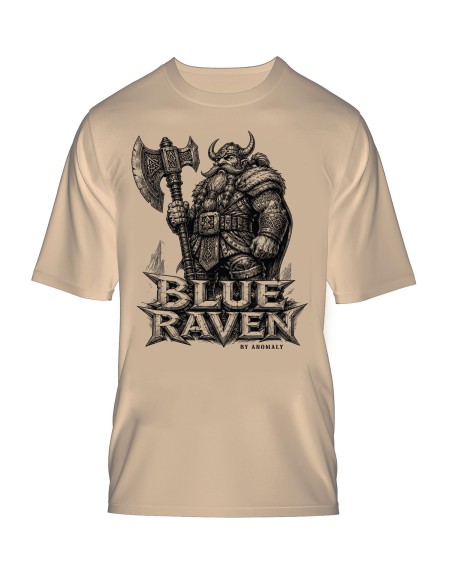 T-shirt Beige Blue Raven Guerrier Nain Brise-Fer Blue Raven By Anomaly