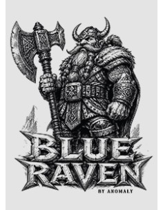 T-shirt Blanc Blue Raven Guerrier Nain Brise-Fer 2