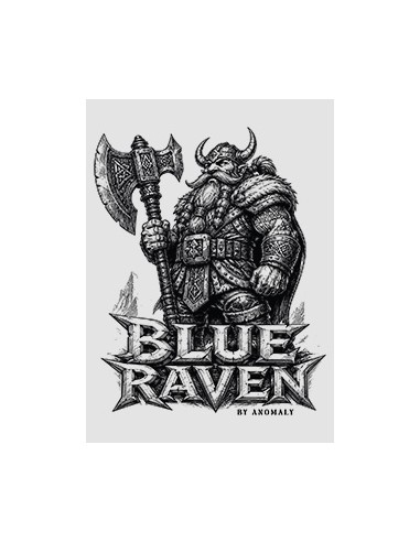 T-shirt Blanc Blue Raven Guerrier Nain Brise-Fer Blue Raven By Anomaly