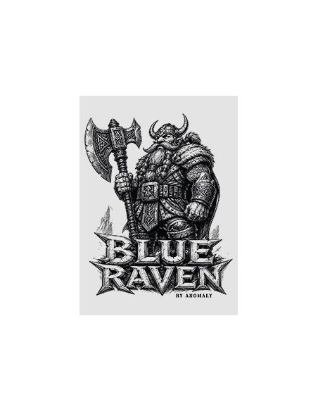 T-shirt Blanc Blue Raven Guerrier Nain Brise-Fer Blue Raven By Anomaly