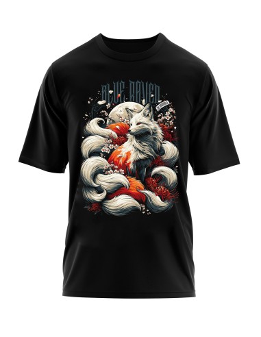 T-shirt Japon Blue Raven Kitsune Blue Raven By Anomaly