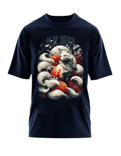 T-shirt Japon Blue Raven Kitsune Navy Blue