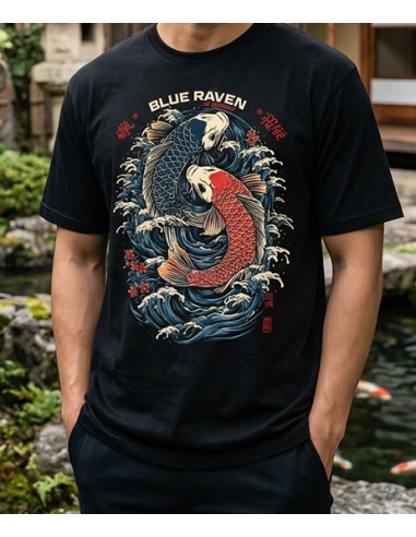 T-shirt Japon Blue Raven Koï Blue Raven By Anomaly
