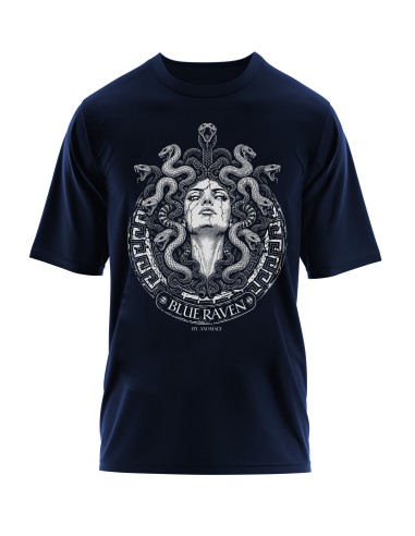 T-shirt Mythologie Blue Raven Médusa Navy Blue Blue Raven By Anomaly