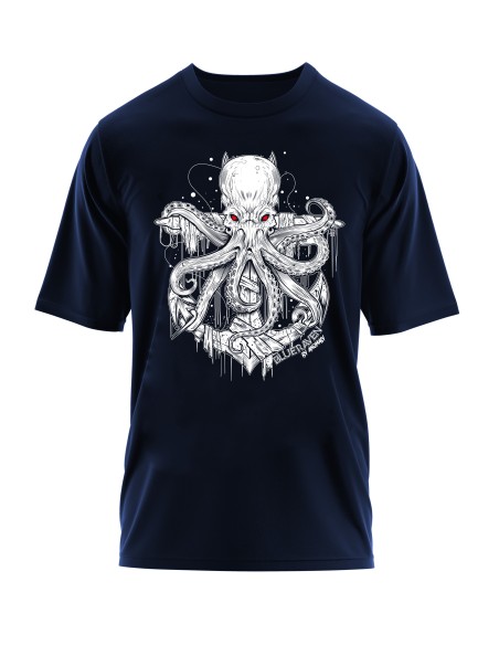 T-shirt Alternatif Blue Raven Kraken Navy Blue Blue Raven By Anomaly