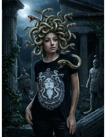 T-shirt Femme Mythologie Blue Raven Médusa Blue Raven By Anomaly T-shirt Femme Mythologie Blue Raven Médusa Blue Raven By Anomaly