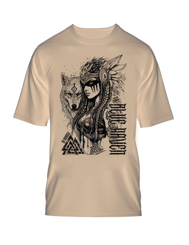 T-shirt Viking Daughter of Valhalla Beige Blue Raven By Anomaly