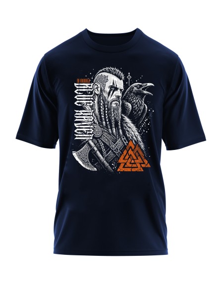 T-shirt Viking Son of Valhalla Navy Blue Blue Raven By Anomaly