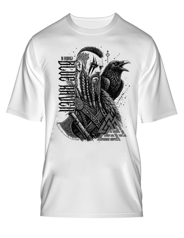 T-shirt Viking Son of Valhalla Blanc Blue Raven By Anomaly