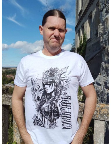 T-shirt Viking Daughter of Valhalla Blanc Blue Raven By Anomaly