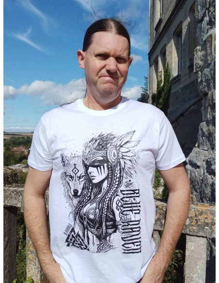T-shirt Viking Daughter of Valhalla Blanc Blue Raven By Anomaly T-shirt Viking Daughter of Valhalla Blanc Blue Raven By Anomaly