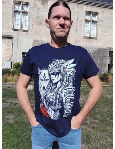 T-shirt Viking Daughter of Valhalla Navy Blue Blue Raven By Anomaly