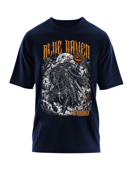 T-shirt Gothique Headless Horseman Navy Blue Blue Raven By Anomaly