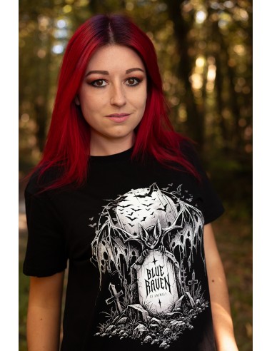 T-shirt Gothique Night Creature Blue Raven By Anomaly