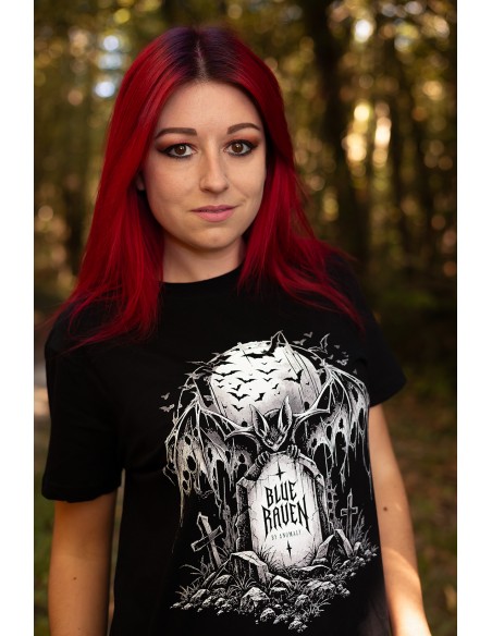 T-shirt Gothique Night Creature Blue Raven By Anomaly