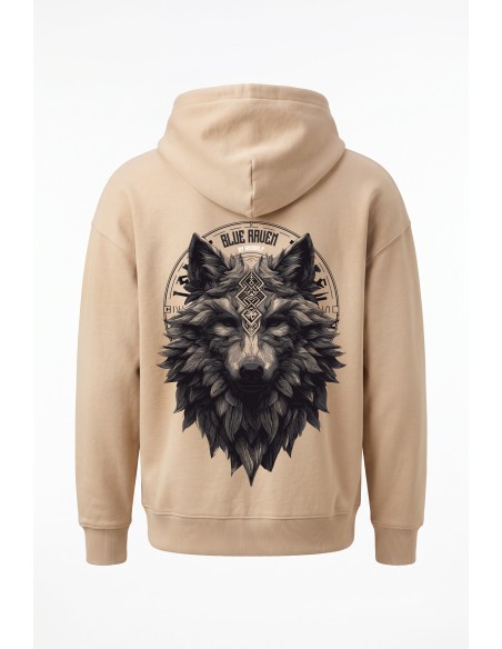 Sweat Viking Loup Hati Beige Blue Raven By Anomaly