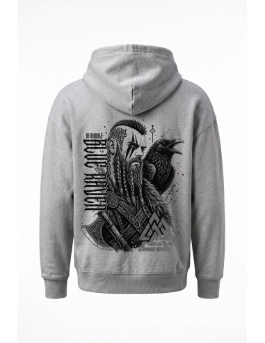 Sweat Viking Son of Valhalla Gris Blue Raven By Anomaly